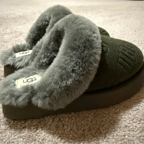 NWOT Ugg Disquette Felted Women Slippers Suede Forest Night - Picture 6 of 7